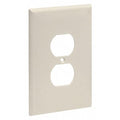 Jumbo Duplex Receptacle Wall Plates, Number of Gangs: 1 High Impact Plastic, Smooth Finish, Ivory