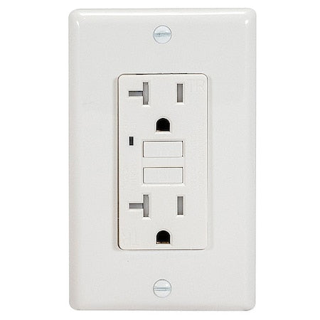 GFCI Receptacle, 20 A, 125V AC, White