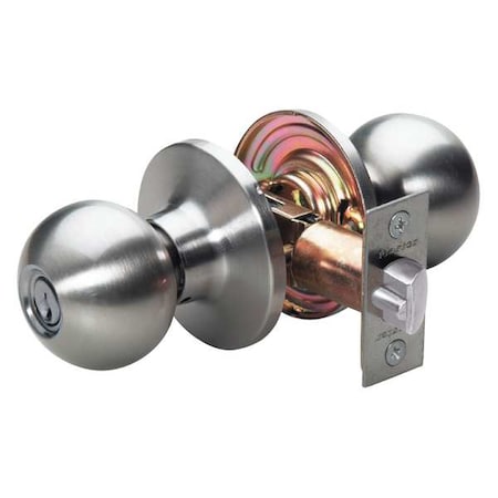 Knob Lockset, Ball Style, Satin Nickel