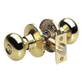 Knob Lockset, Biscuit Style, Polished Brss