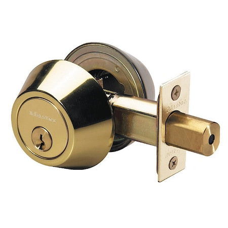 Deadbolt, Bright Brass, Single Cylinder