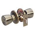 Knob Lockset, Tulip Style, Antique Brass