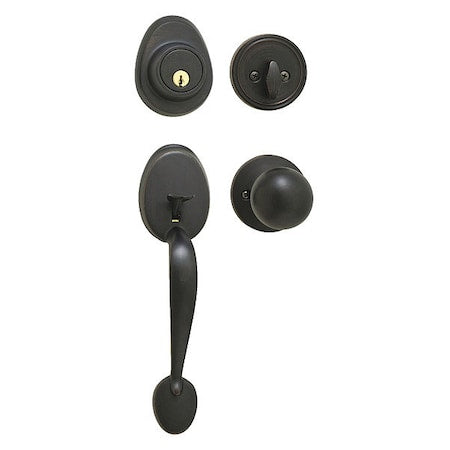Knob Lockset, Biscuit Style, Aged Bronze