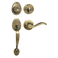 Lever Lockset, Antique Brass, Wave Style