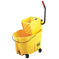 8 3/4 gal WaveBrake Side Press Mop Bucket and Wringer, Yellow, Plastic