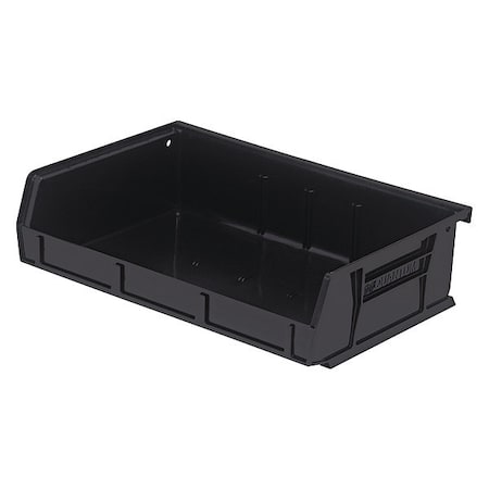 Hang & Stack Storage Bin, polypropylene, Black, 3 in H, 11 in W, 7 3/8 in L