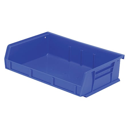 Hang & Stack Storage Bin, polypropylene, Blue, 3 in H, 11 in W, 7 3/8 in L