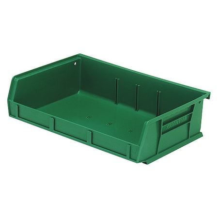 Hang & Stack Storage Bin, polypropylene, Green, 3 in H, 11 in W, 7 3/8 in L