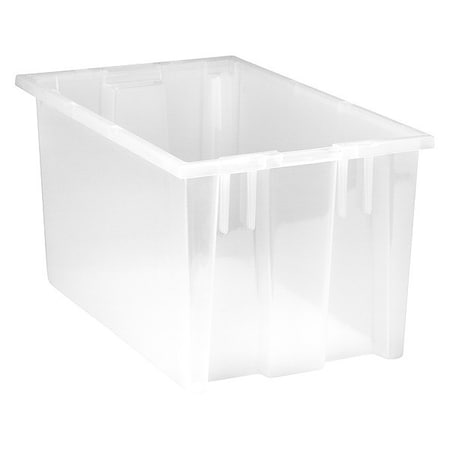Stack & Nest Storage Container, 5.7 gal, 18 in L x 11 in W x 9 in H, Clear, Polypropylene