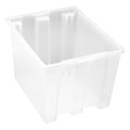 Stack & Nest Storage Container, 12.7 gal, 19-1/2 in L x 15-1/2 in W x 13 in H, Clear, Polypropylene