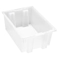 Stack & Nest Storage Container, 6 gal, 19-1/2 in L x 13-1/2 in W x 8 in H, Clear, Polypropylene
