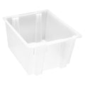 Stack & Nest Storage Container, 19.4 gal, 23-1/2 in L x 19-1/2 in W x 13 in H, Clear, Polypropylene