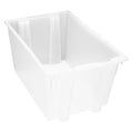 Stack & Nest Storage Container, 27.7 gal, 29-1/2 in L x 19-1/2 in W x 15 in H, Clear, Polypropylene