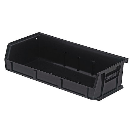 Hang & Stack Storage Bin, polypropylene, Black, 3 in H, 11 in W, 5 3/8 in L