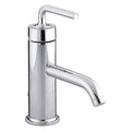 Manual Straight Spout Bathroom Faucet, Single Hole Mount, Polished Chrome
