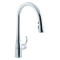 Gooseneck Pull Out Kitchen Faucet, Manual, Single Hole Mount, 1, 3 Hole