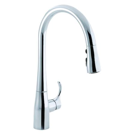Gooseneck Pull Out Kitchen Faucet, Manual, Single Hole Mount, 1, 3 Hole