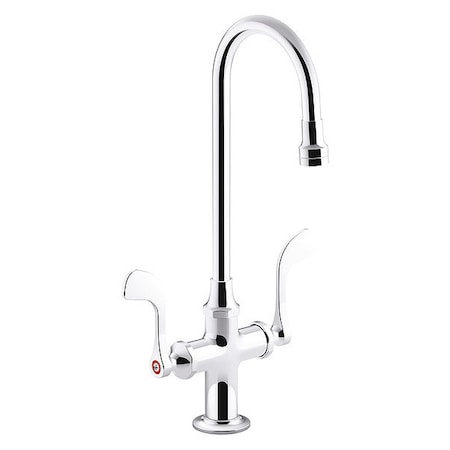 Manual Gooseneck Bathroom Faucet, Single Hole Mount, Chrome