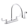 Manual, 8" Mount, Gooseneck Kitchen Faucet