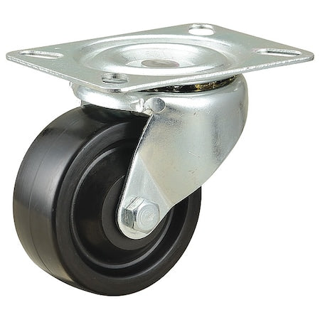 Plate Caster, Swivel, Phenolic, 3 3/4"H
