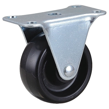 Plate Caster, Rigid, Polyolefin, 2 7/16"H