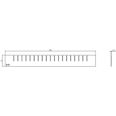 Steel Divider, 22 5/16 in L, 2 3/4 in H