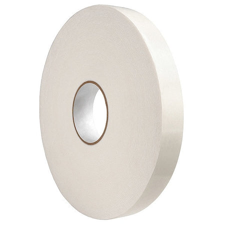 Double-Sided Foam Tape, 1 in W, 36 yd L, 1/16 in, Polyethylene Foam, Double-Sided