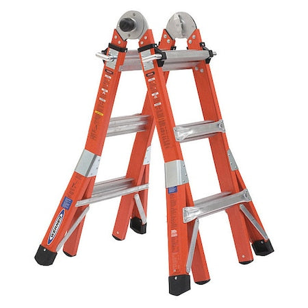 Multipurpose Ladder, 11 ft, Fiberglass, 300 lb Load Capacity