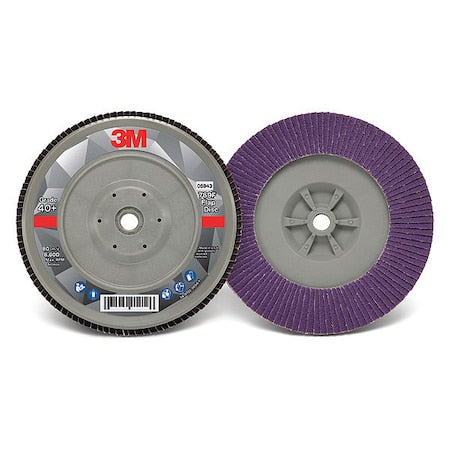 Flap Disc, 7 in Dia, 5/8 in Arbor, 40 Grit