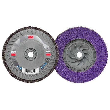Flap Disc, 5 in Dia, 5/8 in Arbor, 60 Grit