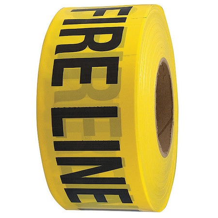 Barricade Tape, Fire Line Do Not Cross, 3 in Wide x 1000 ft Long, Polyethylene, 1.6 mil Thickness