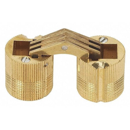 Hidden Barrel Hinge, Brass, Full Mortise Mounting, 25/64 in Leaf W x 29/64 in Leaf H, Satin Brass