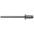 Blind Rivet, Dome Head, 1/4 in Dia., 27/32 in L, Aluminum Body, 100 PK