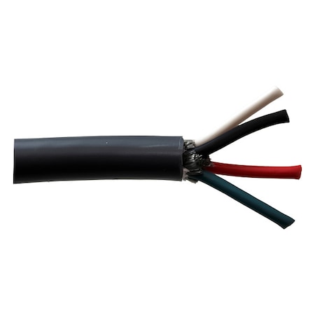Portable Cord, SJTOW, 18 AWG, 4 C, Gray, PVC, Stranded, 300V, 100 ft