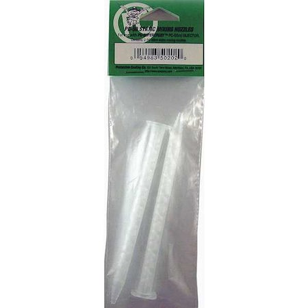 Static Mixing Nozzle, Clear, 1:01 Mixing Ratio, 2 PK
