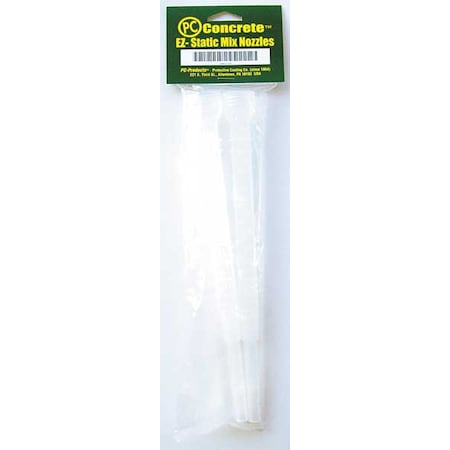 Static Mixing Nozzle, Clear, 1:01 Mixing Ratio, 2 PK