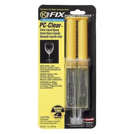 Instant Adhesive, PC-Clear Series, Clear, 0.7 oz, Tube, 1:01 Mix Ratio, 1 hr Functional Cure