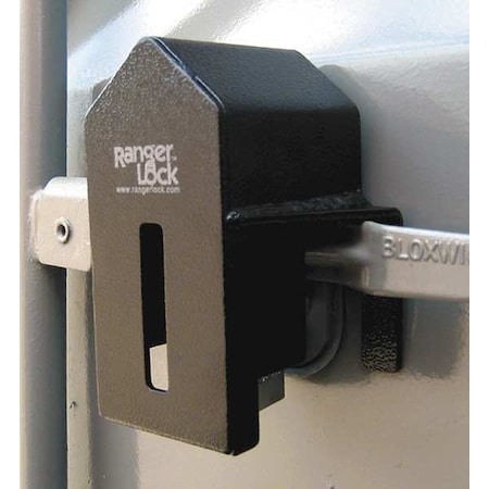 Padlock Guard, 7 in, Hardened Steel, Black