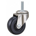 Stem Caster, 2"dia, Rubber, 75lb