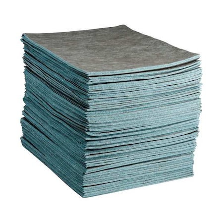 Sorbent Pad, 32 gal, 16 in x 18 in, Universal, White, 100 PK