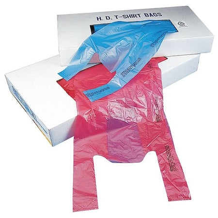 T-Shirt Bags, Red, 24 In. L, PK1000