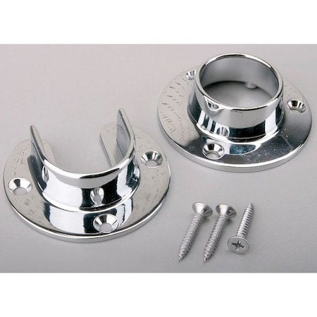 Pole Socket, Steel, Chrome, PK2