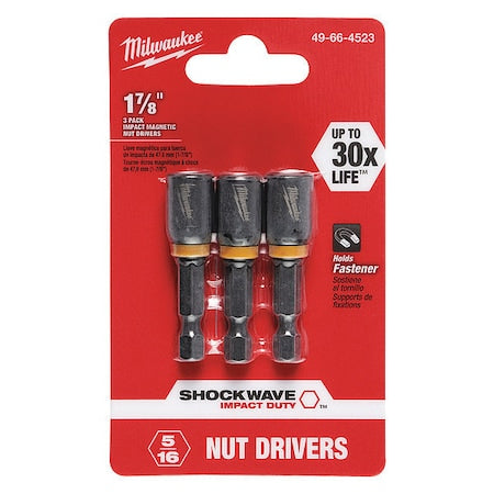 SHOCKWAVE 1-7/8" MAG NUTDRIVER 5/16", PK3