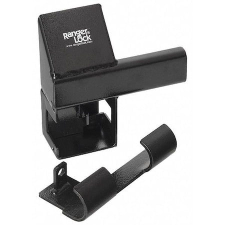 Padlock Guard, 9 in, Hardened Steel, Black