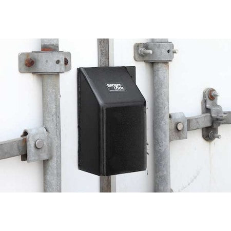 Padlock Guard, Hardened Steel, Blk, 4"L