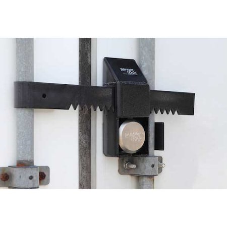Padlock Guard, 15 in, Hardened Steel, Black