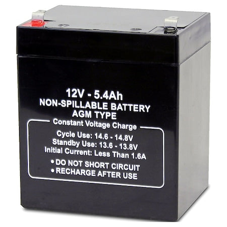 Battery, Sealed Lead Acid, 5.4Ah, Faston