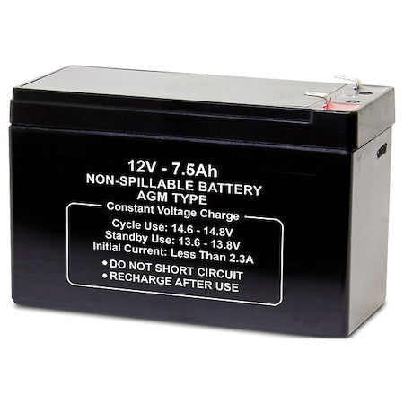 Battery, Sealed Lead Acid, 12V, 7.5Ah,