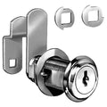 Disc Tumbler Keyed Cam Lock, Bright Brass, 1 7/16 in For Door Thickness, 2 Number of Keys