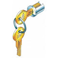 Cabinet and Drawer Lock Cylinder, Satin Nickel, 2 Number of Keys, Alike Key Type